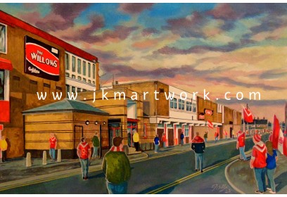 The Willows Stadium 'Going to the Match' Fine Art Print - Salford Red Devils Rugby League